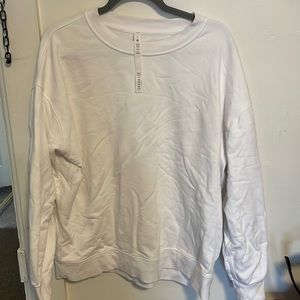 White perfectly oversized crewneck sweatshirt